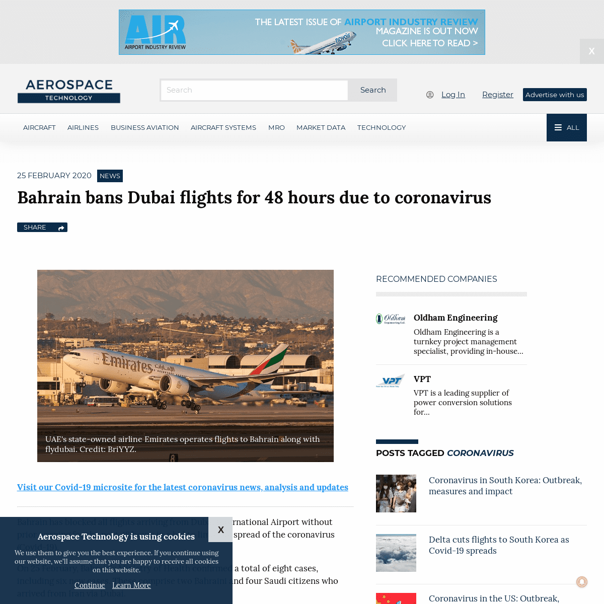 A complete backup of www.aerospace-technology.com/news/bahrain-bans-dubai-flights/
