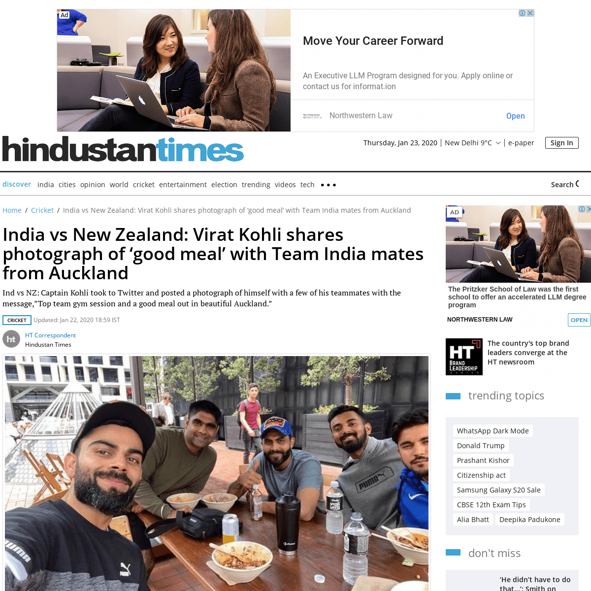 A complete backup of www.hindustantimes.com/cricket/india-vs-new-zealand-virat-kohli-shares-photograph-of-good-meal-with-team-in
