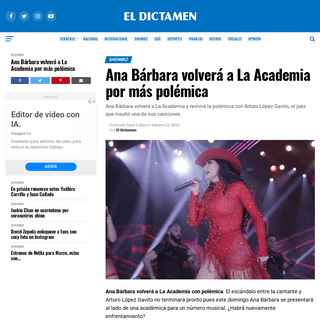 A complete backup of www.eldictamen.mx/espectaculos/ana-barbara-volvera-a-la-academia-por-mas-polemica/