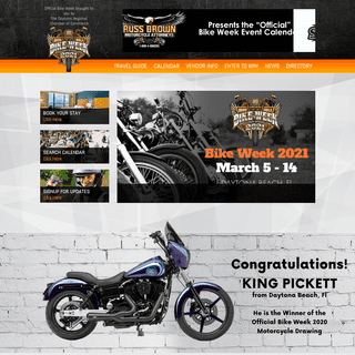 A complete backup of officialbikeweek.com