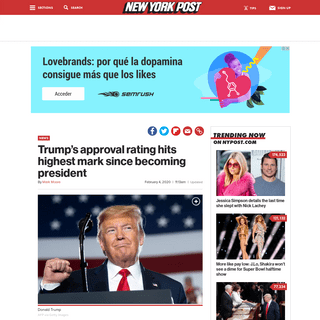 A complete backup of nypost.com/2020/02/04/trumps-approval-rating-hits-highest-mark-since-becoming-president/