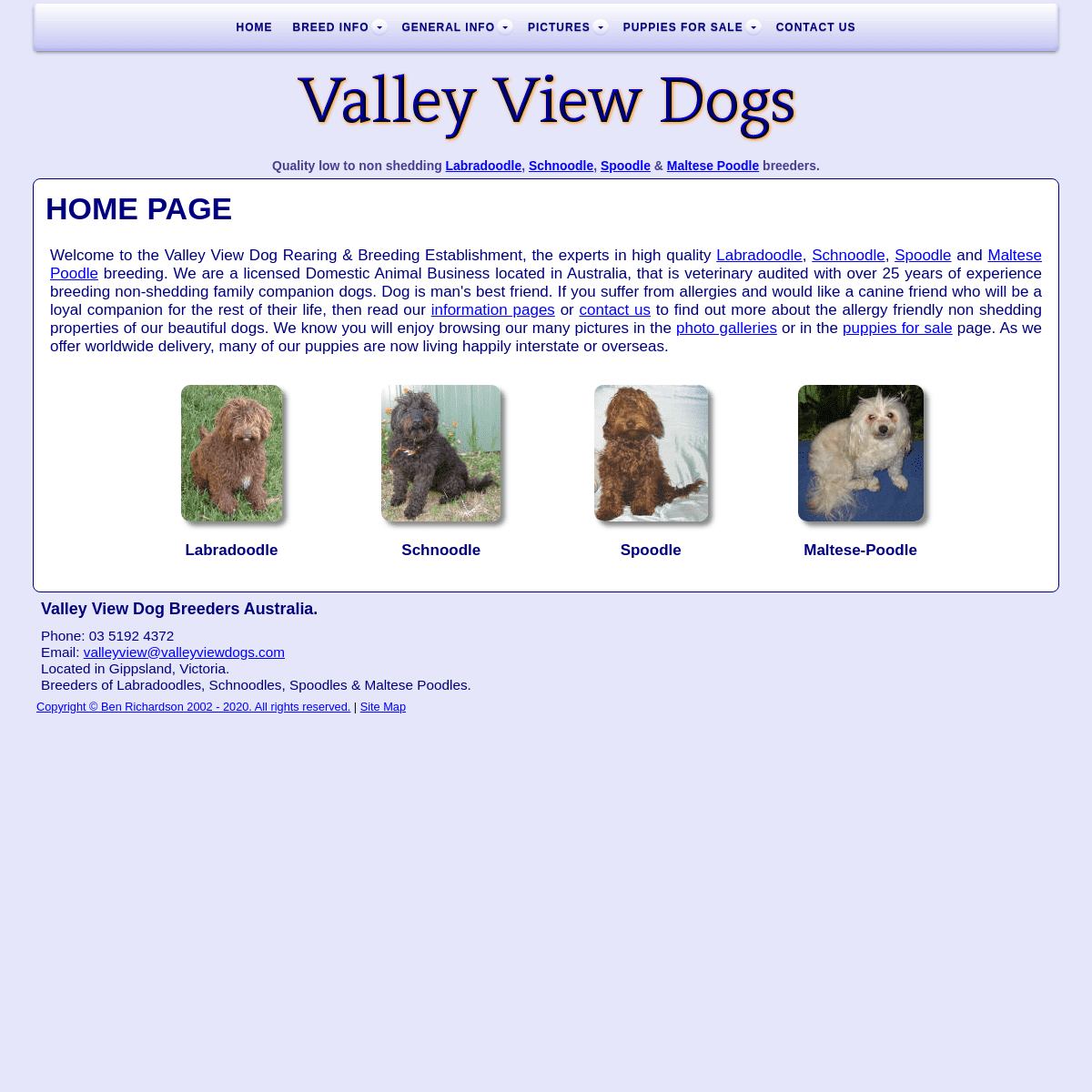 A complete backup of valleyviewdogs.com