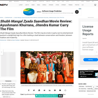 A complete backup of www.ndtv.com/entertainment/shubh-mangal-zyada-saavdhan-movie-review-ayushmann-khurrana-jitendra-kumar-carry