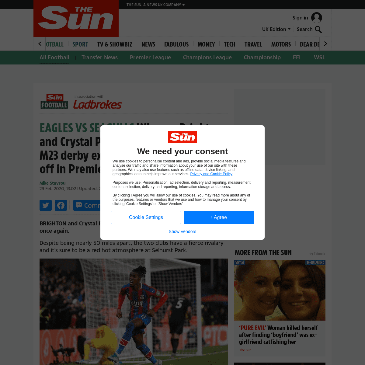 A complete backup of www.thesun.co.uk/sport/5009927/crystal-palace-brighton-rivals-premier-league/