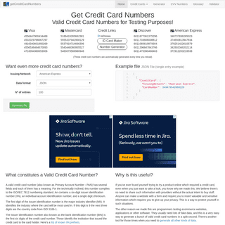 A complete backup of getcreditcardnumbers.com