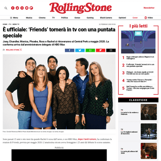 A complete backup of www.rollingstone.it/tv/news-tv/e-ufficiale-friends-tornera-in-tv-con-una-puntata-speciale/504222/