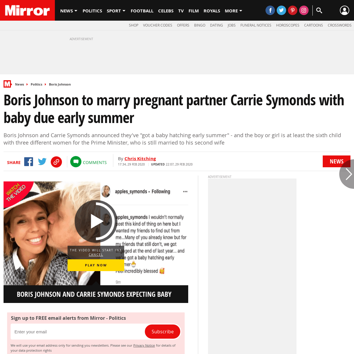 A complete backup of www.mirror.co.uk/news/politics/breaking-boris-johnson-marry-pregnant-21605286