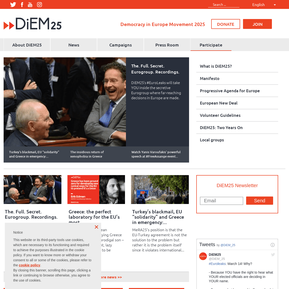 A complete backup of diem25.org