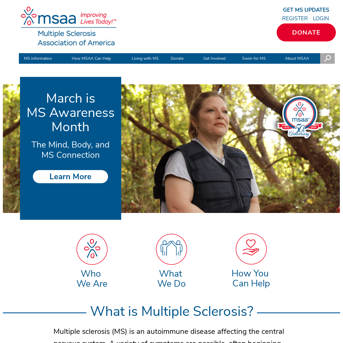 MSAA The Multiple Sclerosis Association Of America Archived 20210724