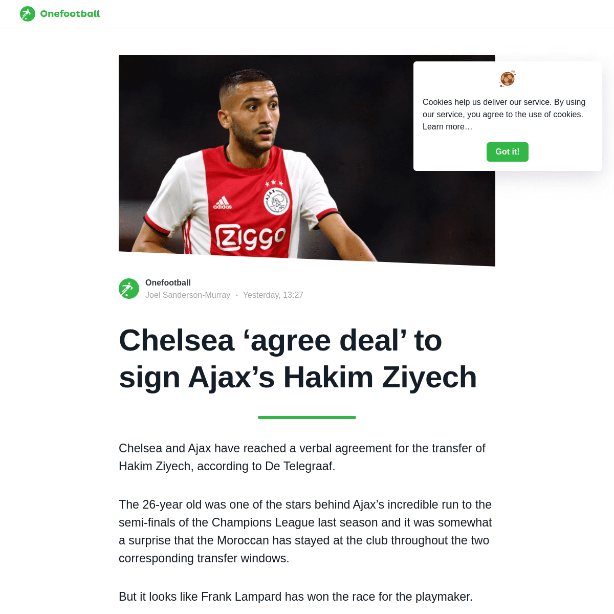 A complete backup of en.onefootball.com/chelsea-agree-deal-to-sign-ajaxs-hakim-ziyech/