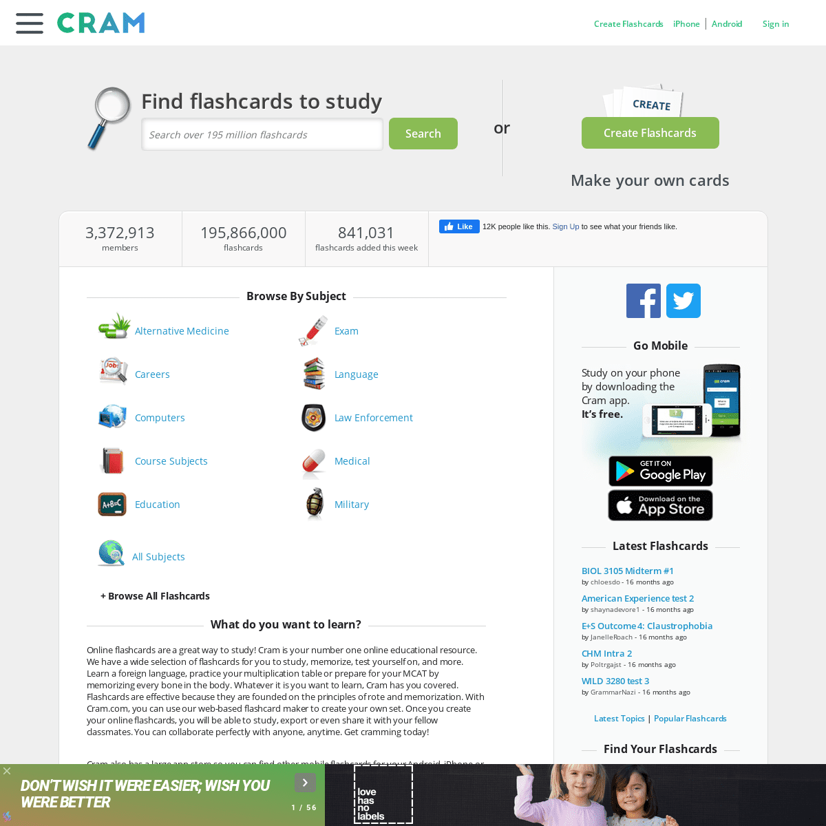 A complete backup of cram.com
