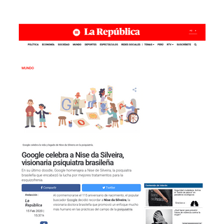 A complete backup of larepublica.pe/mundo/2020/02/15/google-doodle-en-homenaje-a-la-psiquiatra-brasilena-nise-da-silveira-mdga/