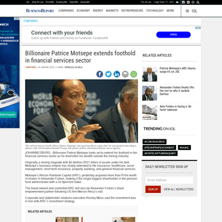 A complete backup of www.iol.co.za/business-report/companies/billionaire-patrice-motsepe-extends-foothold-in-financial-services-