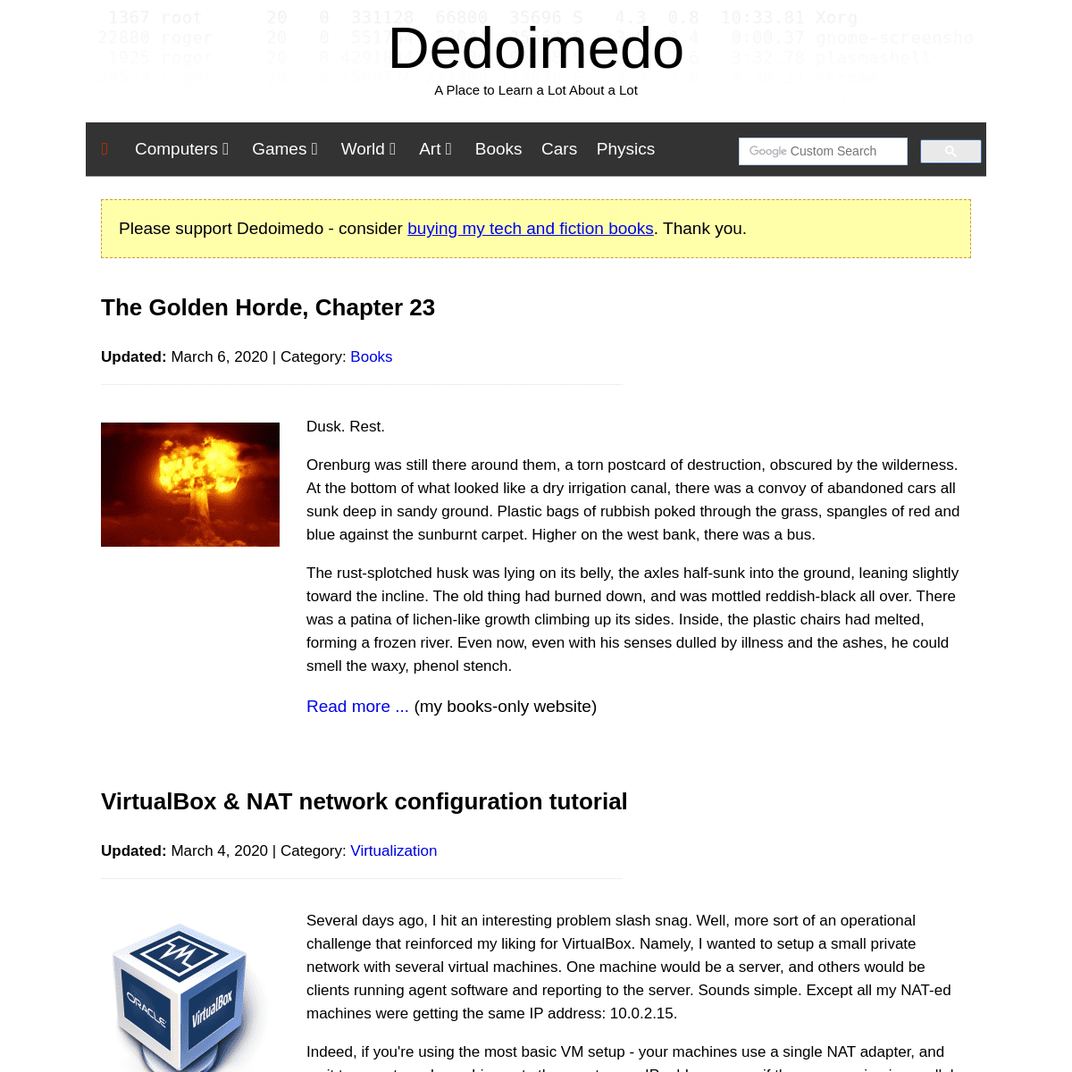 A complete backup of dedoimedo.com