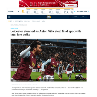 A complete backup of www.foxsports.com.au/football/premier-league/epl-carabao-cup-semi-final-result-aston-villa-vs-leicester-cit