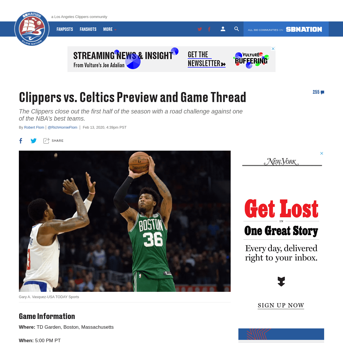 A complete backup of www.clipsnation.com/2020/2/13/21137059/clippers-vs-celtics-preview-and-game-thread