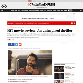 A complete backup of indianexpress.com/article/entertainment/movie-review/hit-movie-review-rating-vishwak-sen-ruhani-sharma-6291