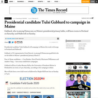 A complete backup of www.pressherald.com/2020/02/12/presidential-candidate-tulsi-gabbard-to-campaign-in-maine/