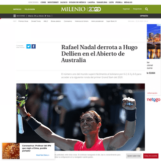 A complete backup of www.milenio.com/deportes/tenis/australia-open-rafel-nadal-derrota-hugo-dellien-facilmente