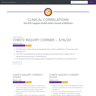 A complete backup of clinicalcorrelations.org
