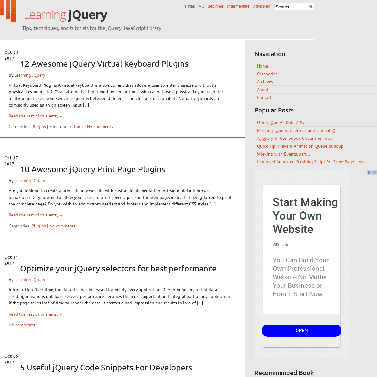 A complete backup of learningjquery.com
