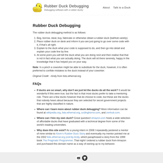 A complete backup of rubberduckdebugging.com