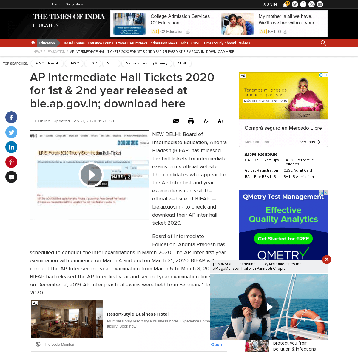 A complete backup of timesofindia.indiatimes.com/home/education/news/ap-intermediate-hall-tickets-2020-for-1st-year-2nd-year-rel