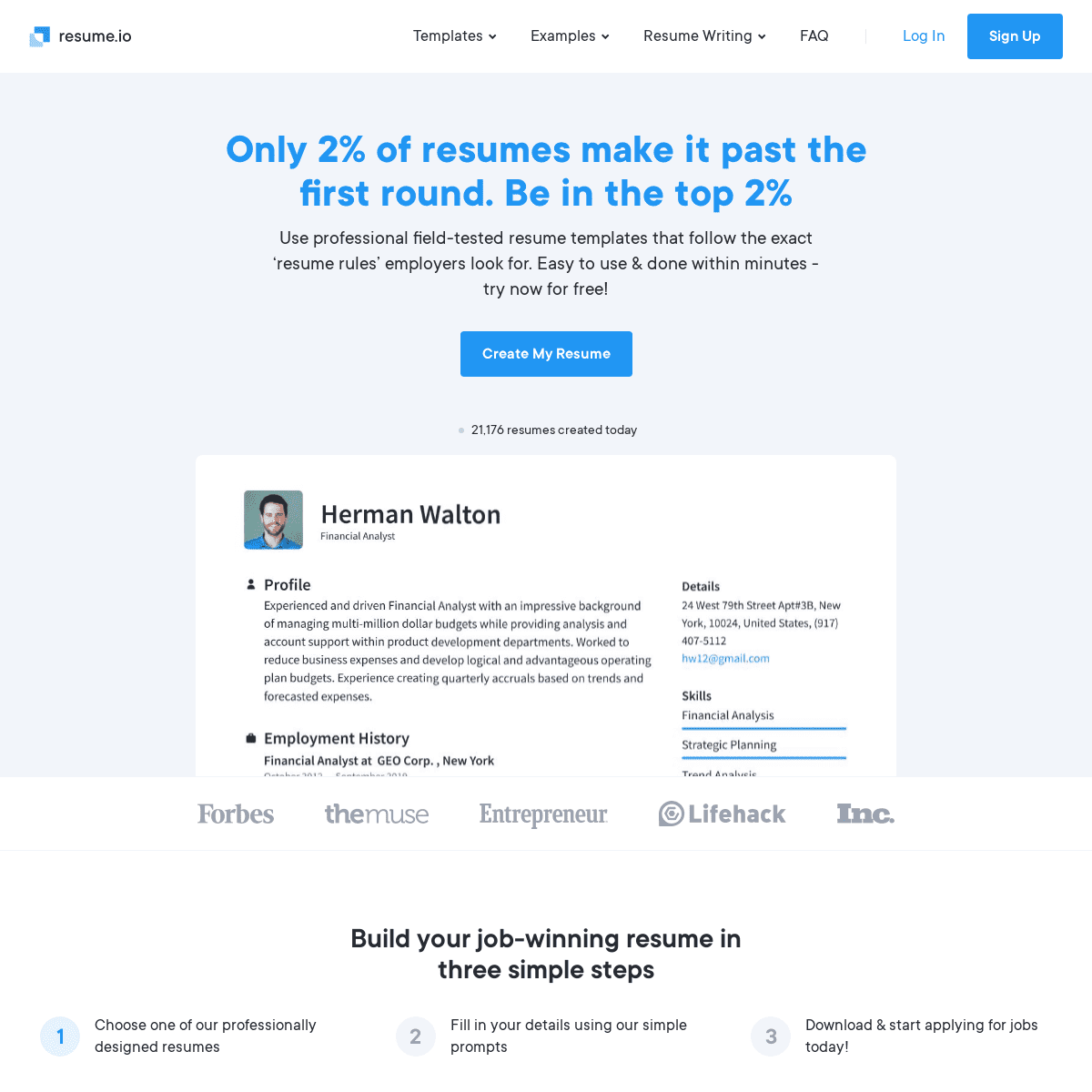 A complete backup of resume.io