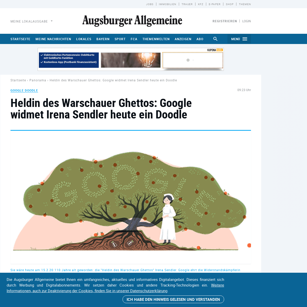 A complete backup of www.augsburger-allgemeine.de/panorama/Heldin-des-Warschauer-Ghettos-Google-widmet-Irena-Sendler-heute-ein-D