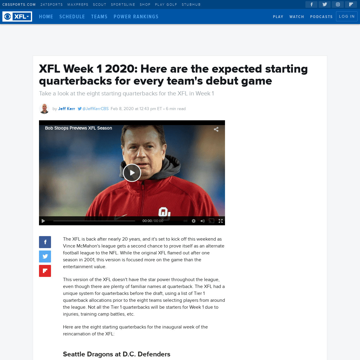 A complete backup of www.cbssports.com/xfl/news/xfl-week-1-2020-here-are-the-expected-starting-quarterbacks-for-every-teams-debu