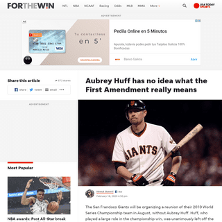 A complete backup of ftw.usatoday.com/2020/02/aubrey-huff-giants-no-idea-what-the-first-amendment-really-means
