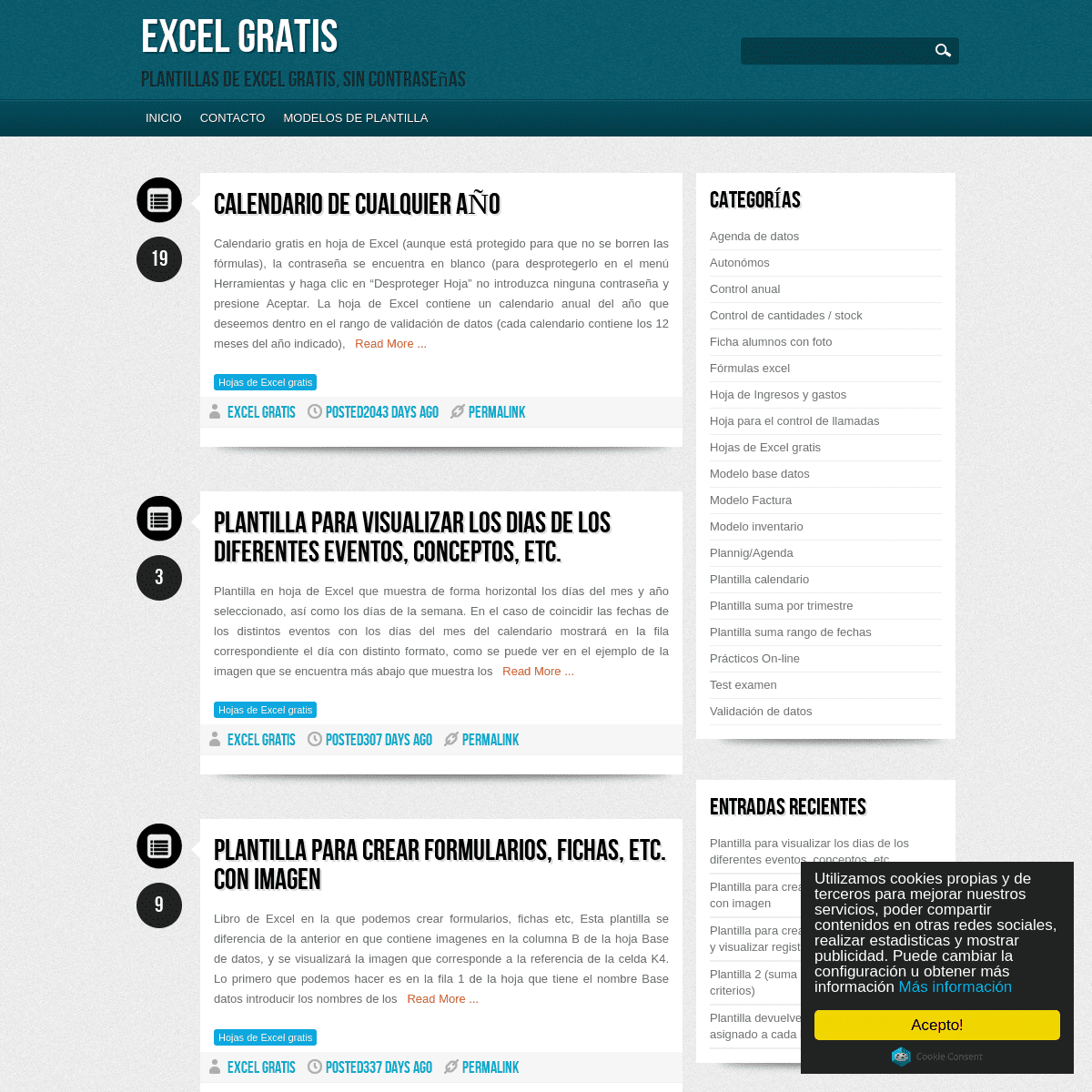 A complete backup of excelgratis.com
