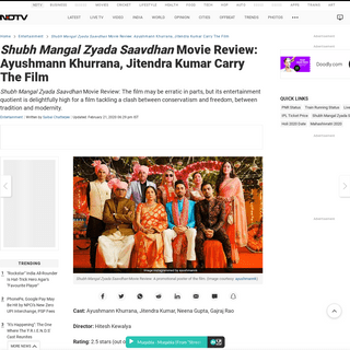 A complete backup of www.ndtv.com/entertainment/shubh-mangal-zyada-saavdhan-movie-review-ayushmann-khurrana-jitendra-kumar-carry