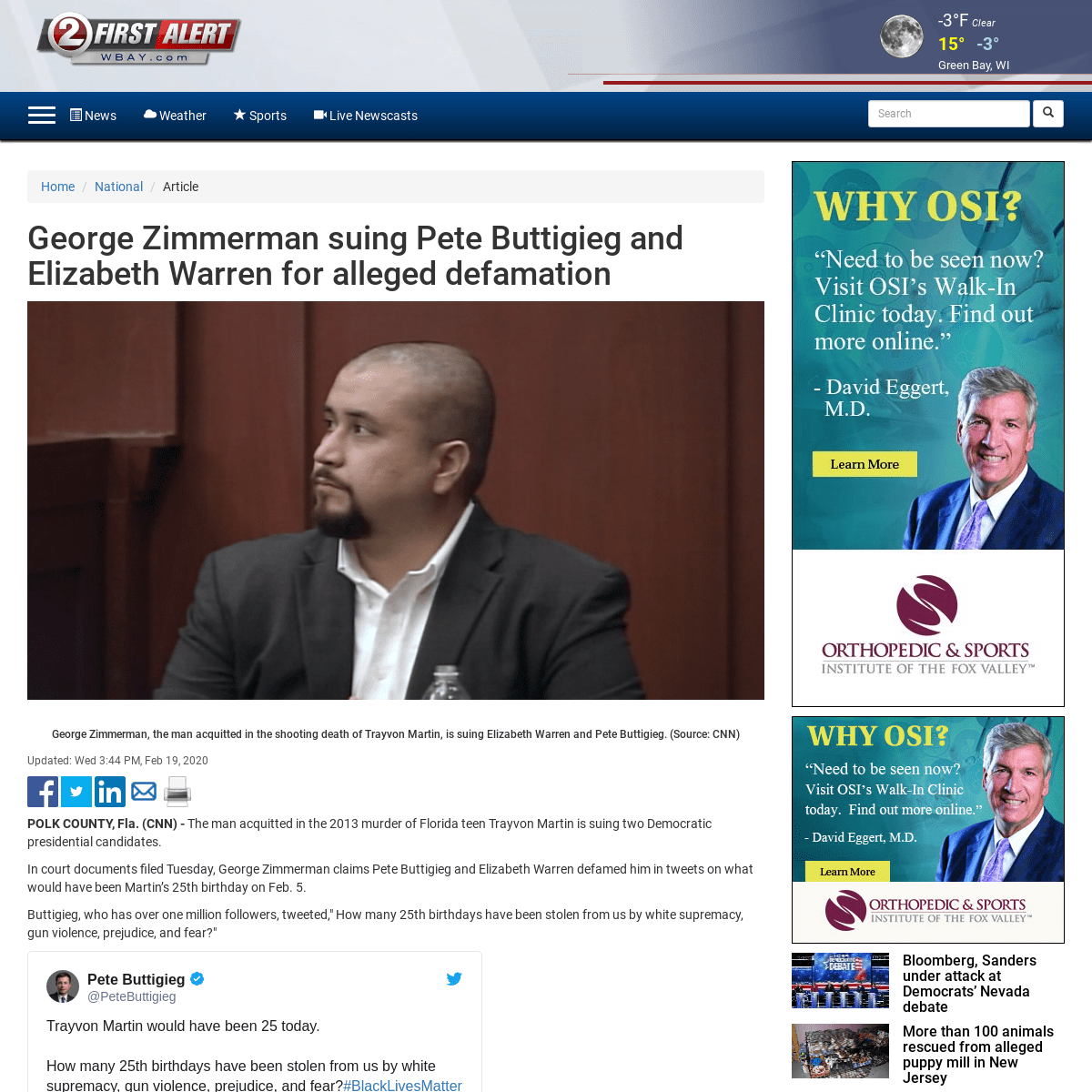 A complete backup of www.wbay.com/content/news/George-Zimmerman-suing-Pete-Buttigieg-and-Elizabeth-Warren-for-alleged-defamation