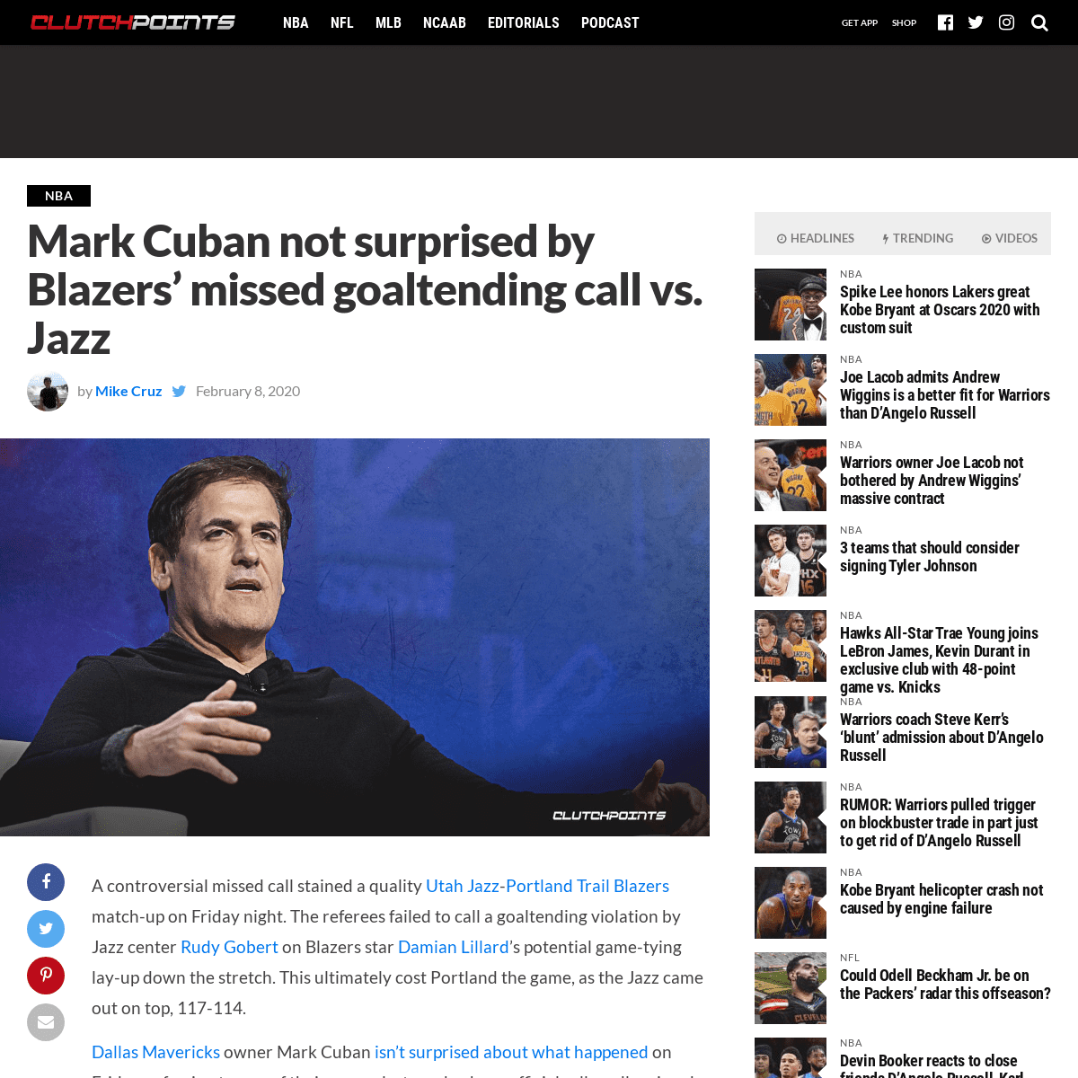 A complete backup of clutchpoints.com/blazers-news-mark-cuban-not-surprised-by-missed-goaltending-call-vs-jazz/