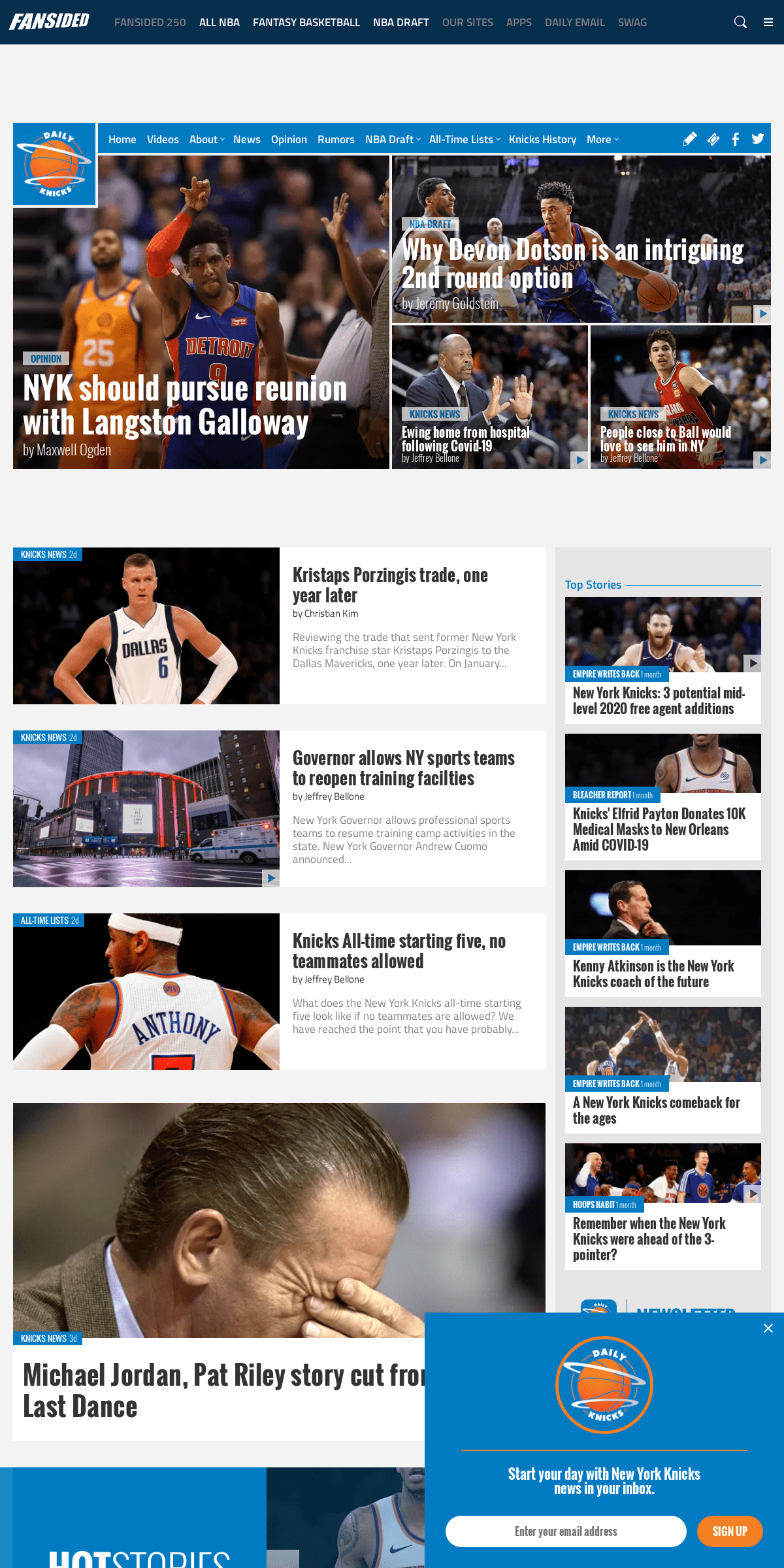 A complete backup of dailyknicks.com