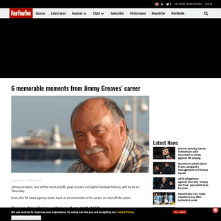 A complete backup of www.fourfourtwo.com/news/6-memorable-moments-jimmy-greaves-career
