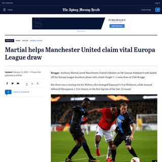 A complete backup of www.smh.com.au/sport/soccer/martial-helps-manchester-united-claim-vital-europa-league-draw-20200221-p542ym.