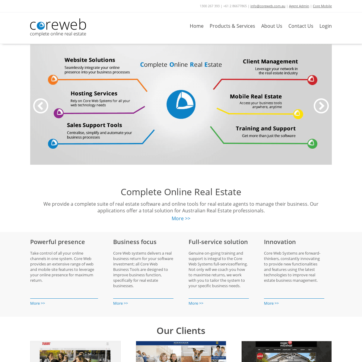 A complete backup of coreweb.com.au