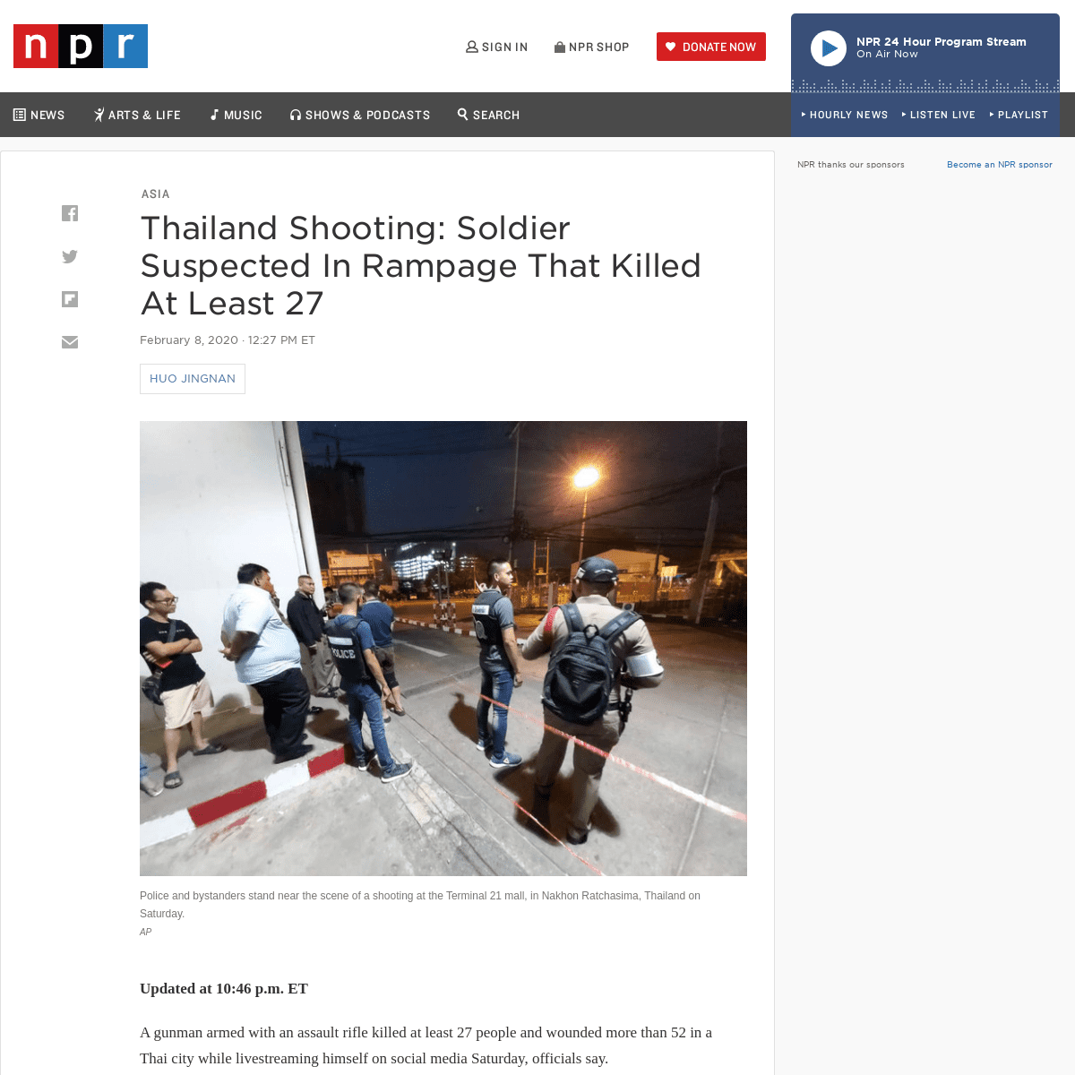 A complete backup of www.npr.org/2020/02/08/804090424/thailand-shooting-soldier-kills-at-least-20-in-shooting-rampage
