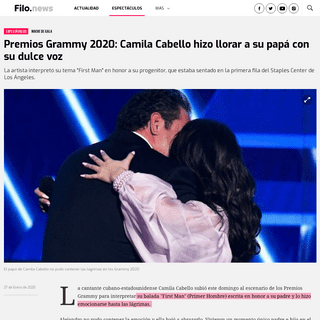 A complete backup of www.filo.news/espectaculos/Premios-Grammy-2020-Camila-Cabello-hizo-llorar-a-su-papa-con-su-dulce-voz-202001