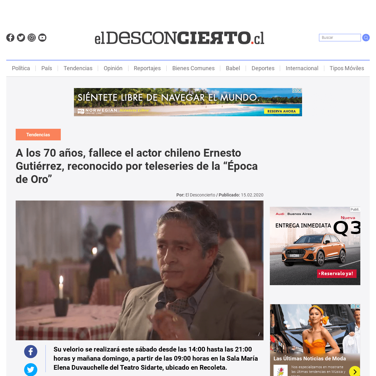 A complete backup of www.eldesconcierto.cl/2020/02/15/a-los-70-anos-fallece-el-actor-chileno-ernesto-gutierrez-reconocido-por-te