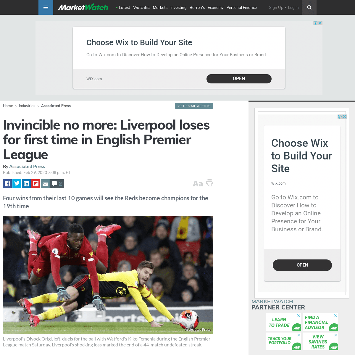 A complete backup of www.marketwatch.com/story/invincible-no-more-liverpool-loses-for-first-time-in-english-premier-league-2020-