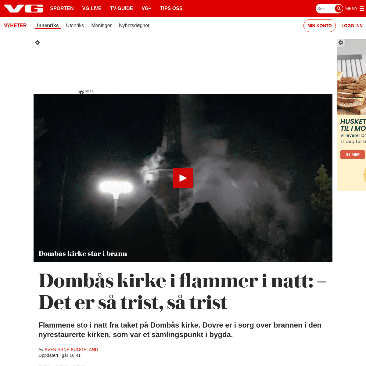 A complete backup of www.vg.no/nyheter/innenriks/i/awxq8E/dombaas-kirke-i-flammer-i-natt-det-er-saa-trist-saa-trist