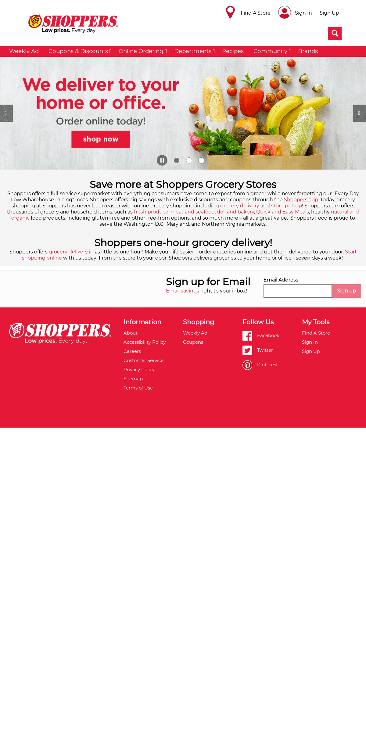 A complete backup of shoppersfood.com