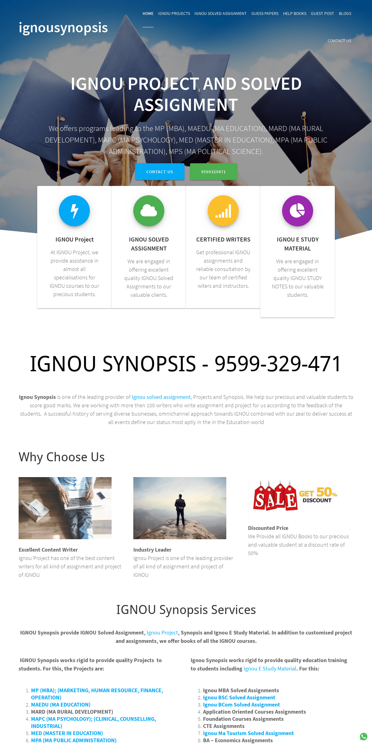 A complete backup of ignousynopsis.com
