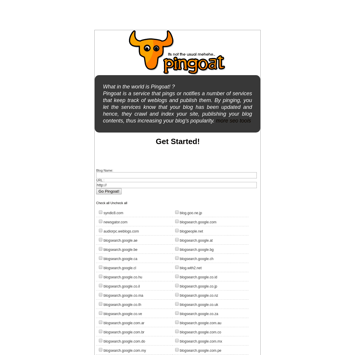 A complete backup of pingoat.net