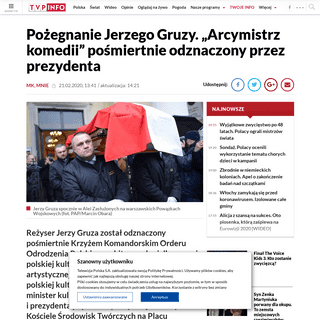 A complete backup of www.tvp.info/46763894/pozegnanie-jerzego-gruzy-arcymistrz-komedii-posmiertnie-odznaczony-przez-prezydenta