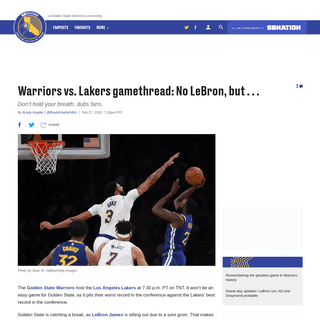 A complete backup of www.goldenstateofmind.com/2020/2/27/21156993/warriors-lakers-lebron-james-anthony-davis-draymond-green-2020