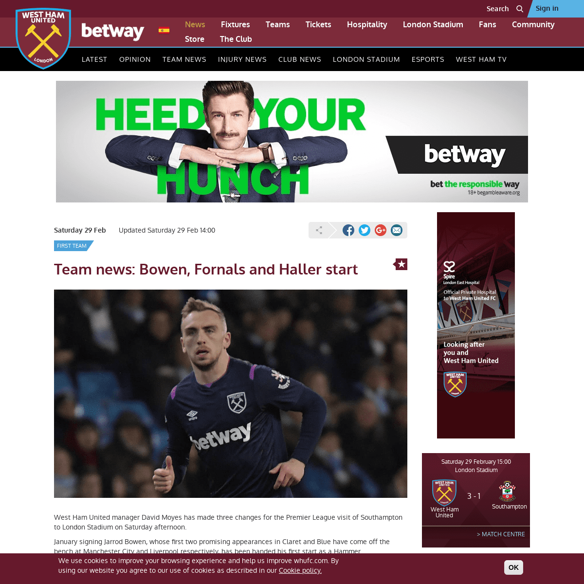 A complete backup of www.whufc.com/news/articles/2020/february/29-february/team-news-bowen-fornals-and-haller-start